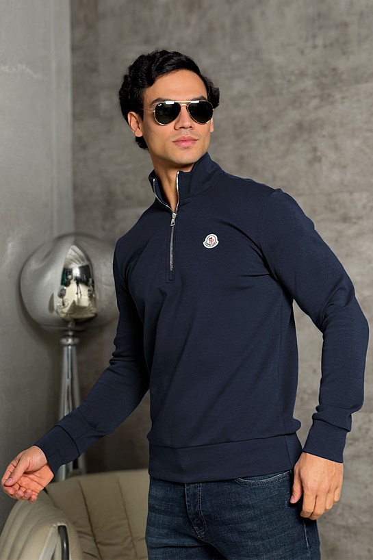 Мужской джемпер Moncler logo-patch - Navy