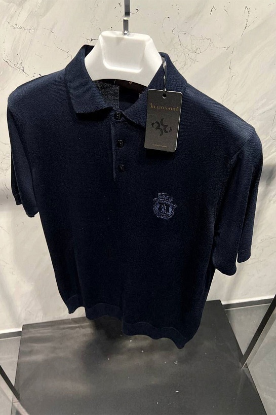 Классическое мужское поло Billionaire тёмно-синего цвета