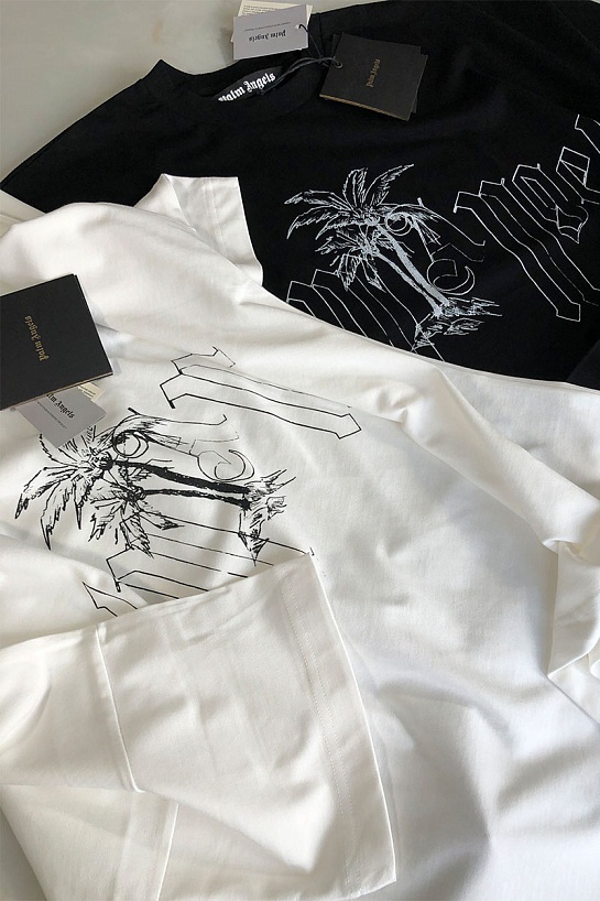 Чёрная оверсайз футболка Palm Angels logo print