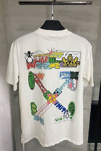 Белая оверсайз футболка Off-White logo-print   