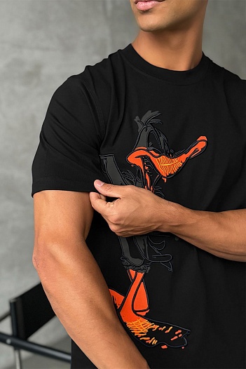 Мужская чёрная футболка Iceberg x Looney Tunes   