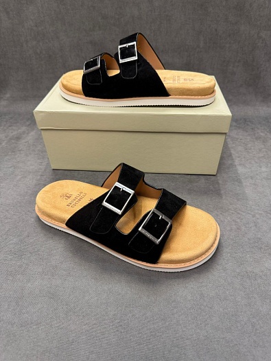 Замшевые шлёпанцы Brunello Cucinelli Urban - Black   