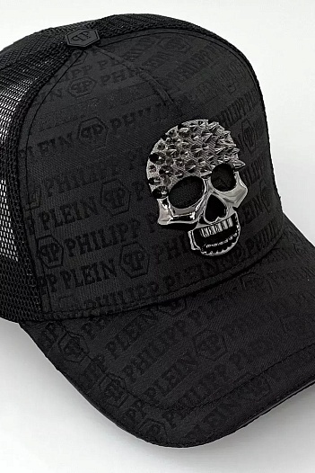 Бейсболка чёрного цвета Philipp Plein metallic-skull   