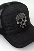 Бейсболка чёрного цвета Philipp Plein metallic-skull