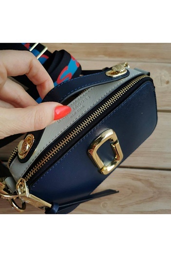 Кожаная сумка Marc Jacobs 25x16 см - Navy   