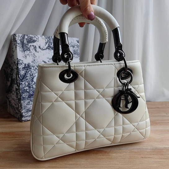Кожаная сумка Dior Lady 25x18 см