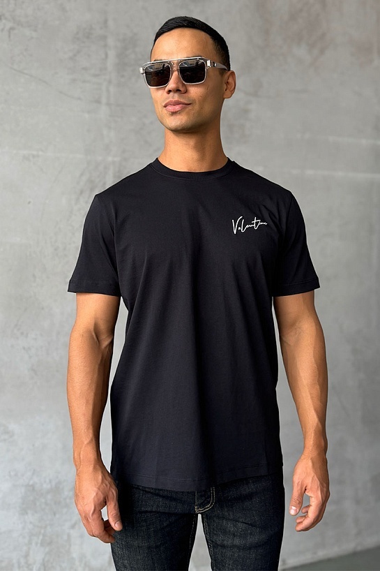 Мужская чёрная футболка Valentino VLogo Signature