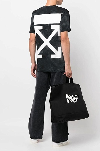 Тёмно-серая оверсайз футболка Off-White Tie Dye Arrows   