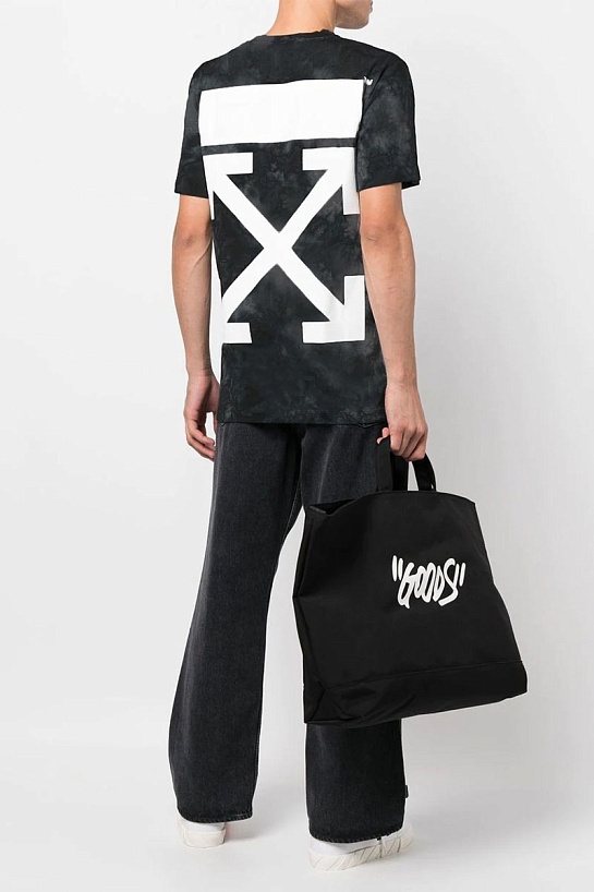 Тёмно-серая оверсайз футболка Off-White Tie Dye Arrows