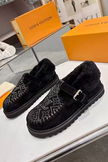 Женские меховые лоферы Louis Vuitton Colorado Comfort Mary Jane   