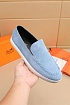 Мужские замшевые лоферы Hermes Julian - Blue