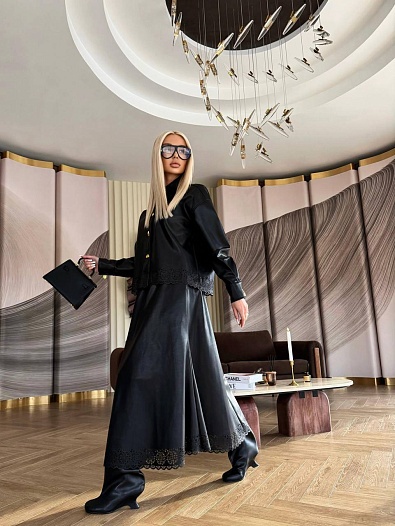 Женский костюм из эко кожи Schiaparelli Premium   