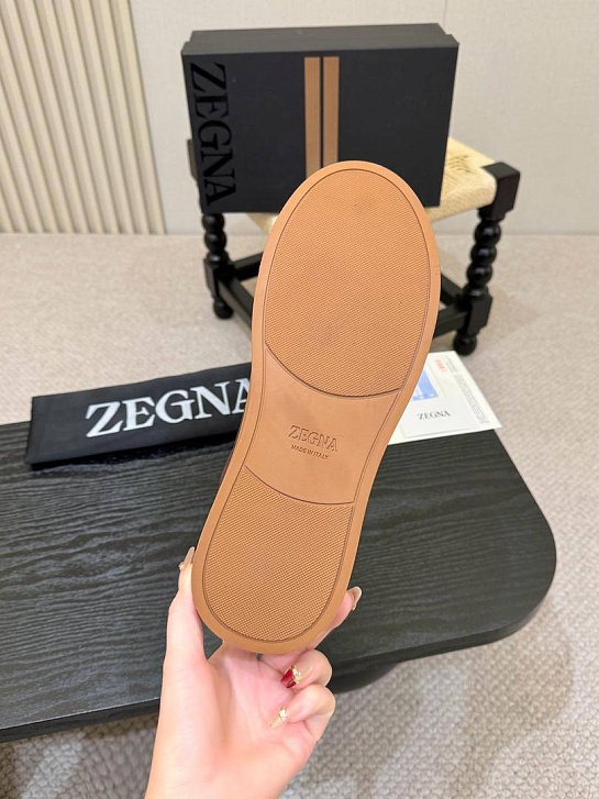 Замшевые кроссовки Ermenegildo Zegna Triple Stitch - Brown