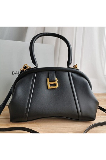 Кожаная сумка Balenciaga Frame S 29x18 см Black / Gold   