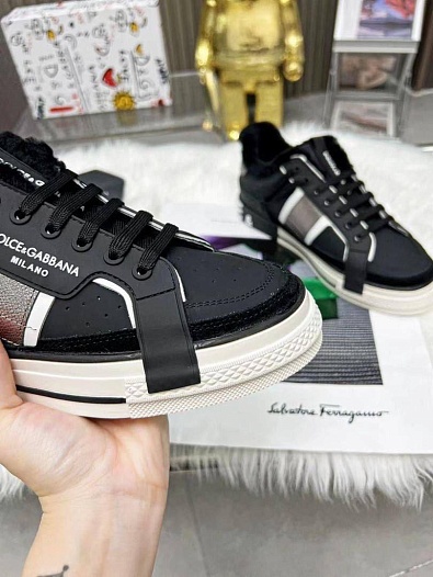 Мужские кроссовки с мехом Dolce & Gabbana Custom 2.Zero   