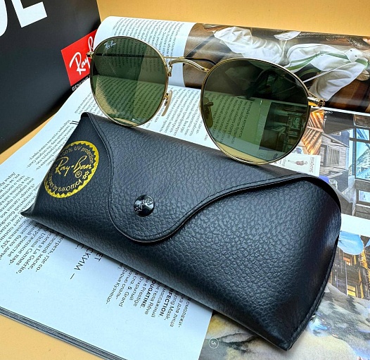 Солнцезащитные очки Ray-Ban Round Metal - Green Mirrored   