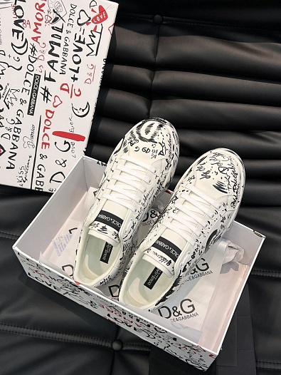 Мужские кожаные кроссовки Dolce & Gabbana Portofino   