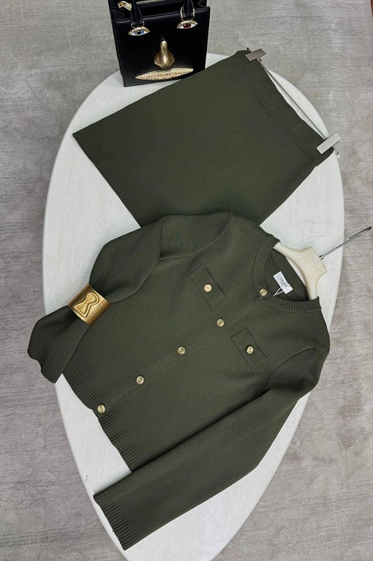 Женский костюм двойка Celine premium - Khaki