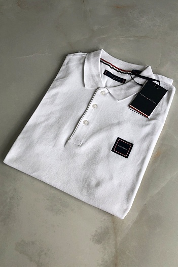 Классическое мужское поло Tommy Hilfiger белого цвета   