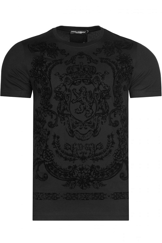 Чёрная футболка Dolce&Gabbana с фактурным принтом