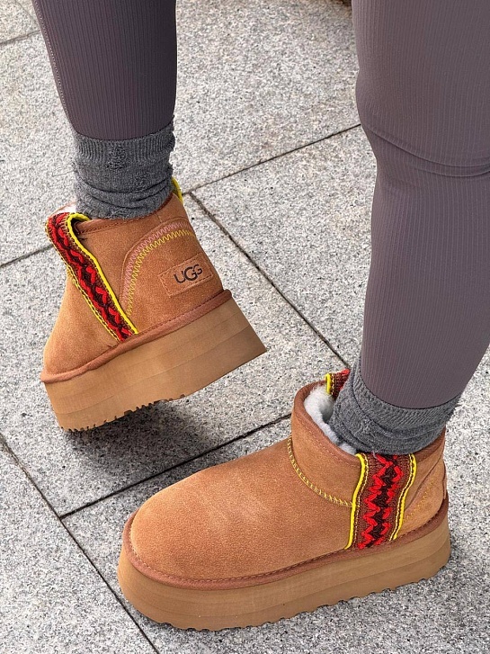 Женские ботинки UGG Ultra Mini Braid Platform - Brown