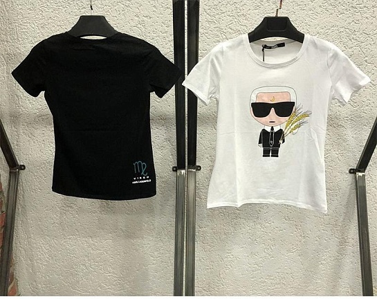 Женская чёрная футболка Karl Lagerfeld "Virgo"