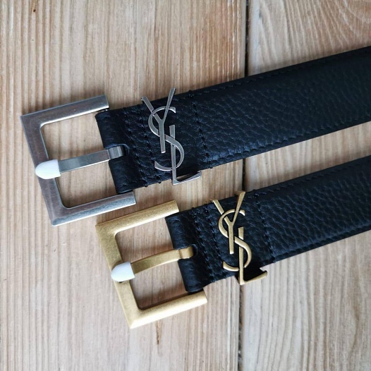 Кожаный ремень Yves Saint Laurent Cassandre (ширина 2 / 3 см)   