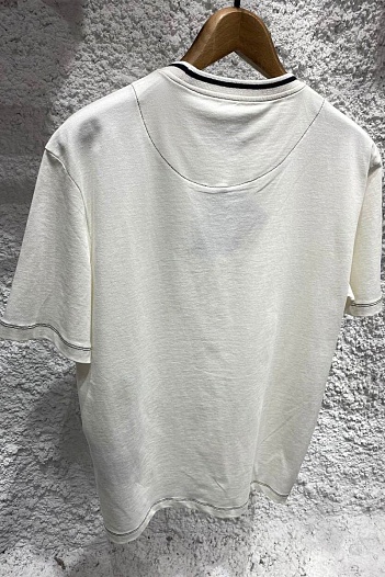 Белая оверсайз футболка Prada triangle logo chest pocket   