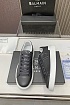 Кожаные кроссовки Balmain серого цвета