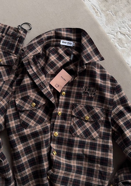 Женский костюм в клетку MIU MIU