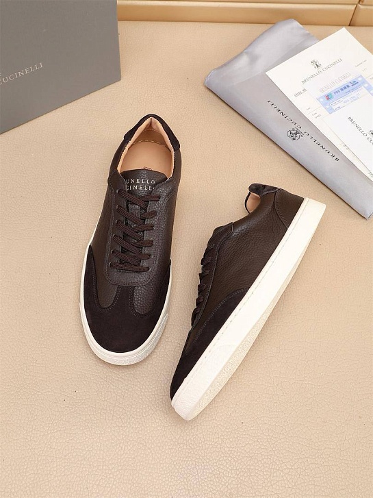 Комбинированные кроссовки Brunello Cucinelli low-top - Brown