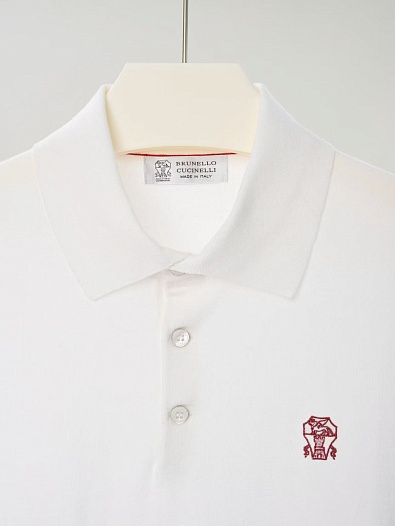 Мужское белое поло Brunello Cucinelli premium   