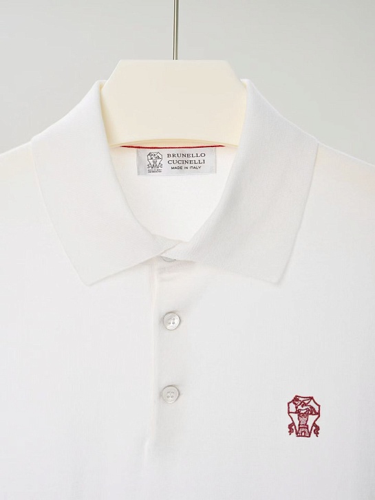 Мужское белое поло Brunello Cucinelli premium