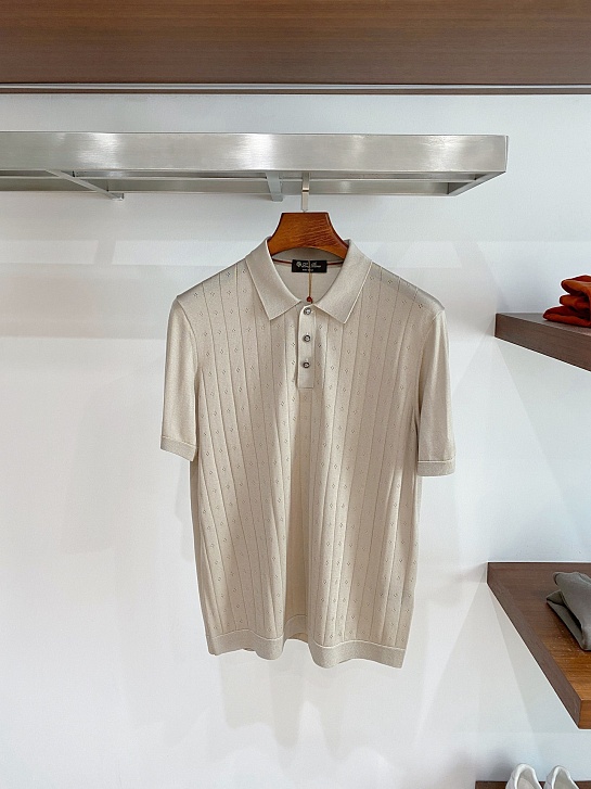 Мужское серое поло Loro Piana premium