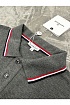 Мужское поло серого цвета Moncler logo-patch