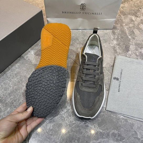 Мужские комбинированные кроссовки Brunello Cucinelli