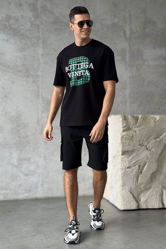 Чёрная оверсайз футболка Bottega Veneta