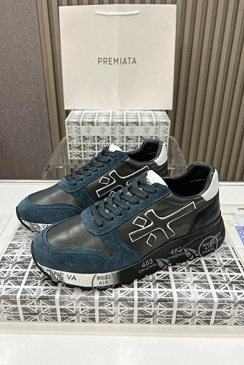 Кожаные кроссовки Premiata Mick - Black / Blue   