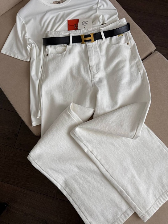 Женские белые джинсы Hermes premium