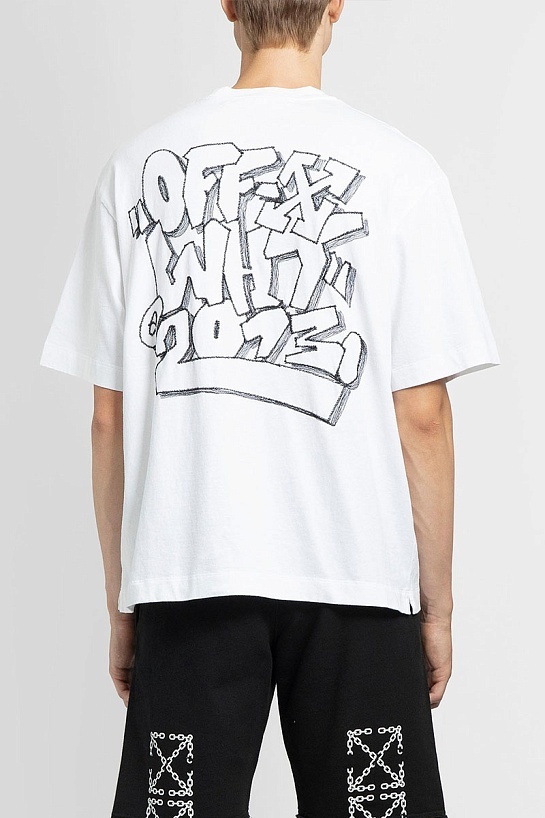 Белая футболка Off-White c/o Virgil Abloh graffiti-print