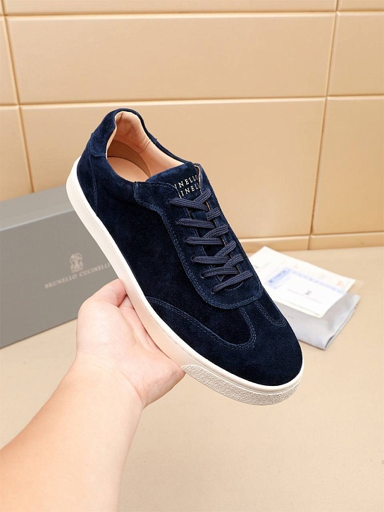 Замшевые кроссовки Brunello Cucinelli low-top - Navy