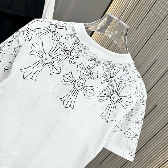 Белая оверсайз футболка Chrome Hearts Premium