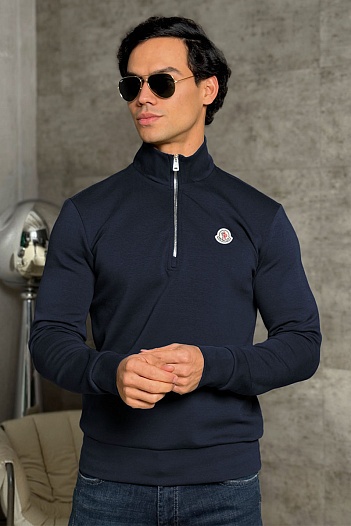 Мужской джемпер Moncler logo-patch - Navy   