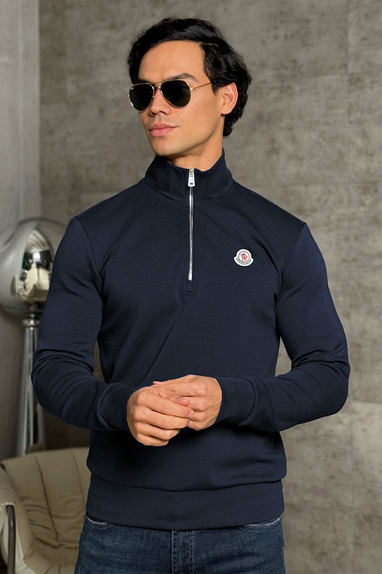 Мужской джемпер Moncler logo-patch - Navy