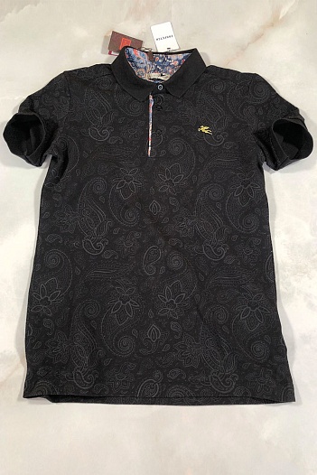 Чёрное мужское поло Etro embroidered-logo   