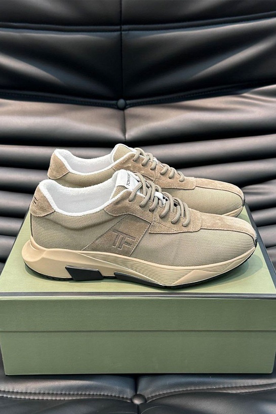 Мужские кроссовки Tom Ford бежевого цвета