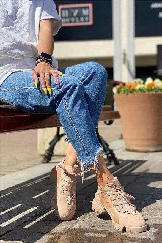 Женские кроссовки Dior D-Connect - Beige