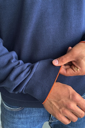 Мужской джемпер Hermes H embroidered - Navy   