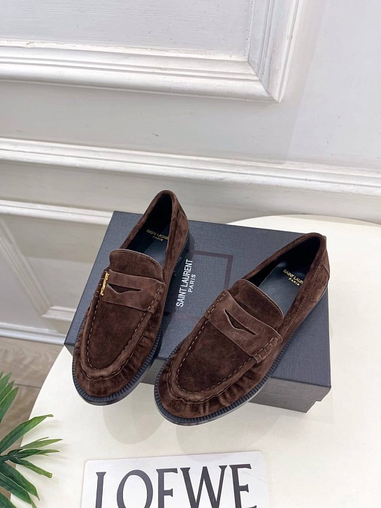 Женские замшевые лоферы Yves Saint Laurent premium