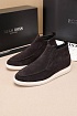 Замшевые лоферы с мехом Hugo Boss high-top - Brown